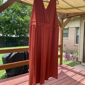 Catherines Orange Red Sleeveless Jumpsuit